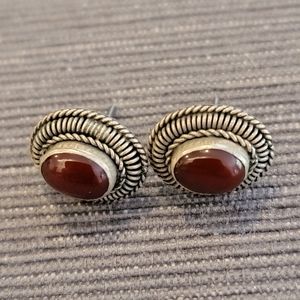 Earrings (Silver/Carnelian)
